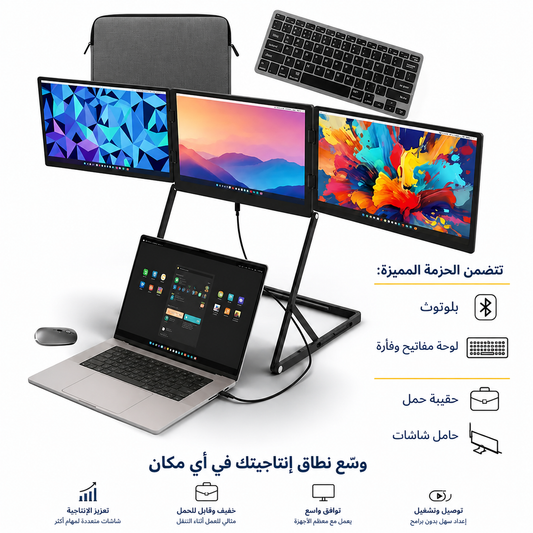 شاشة محمولة 15.6 بوصة | موسّع شاشة خارجي USB-C للابتوب وماك بوك